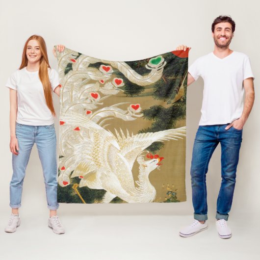 Pine Tree & Phoenix (Love Heart Phoenix), Jakuchu Fleece Deken (In situ)