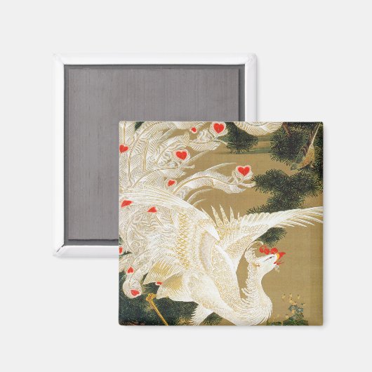 Pine Tree & Phoenix (Love Heart Phoenix), Jakuchu Magneet (Voorkant / Achterkant)