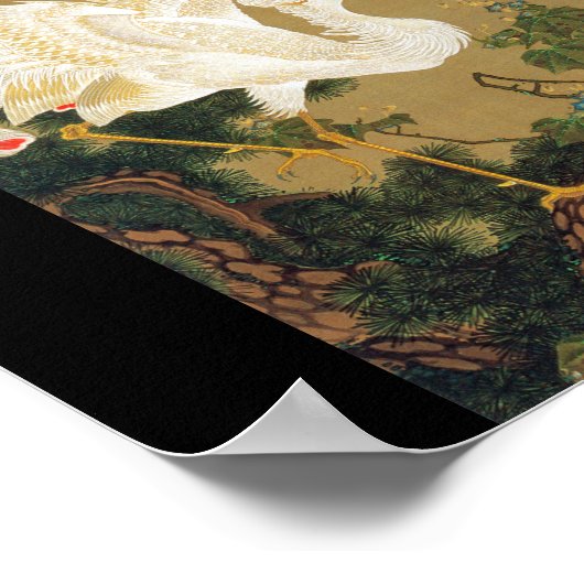 Pine Tree & Phoenix (Love Heart Phoenix), Jakuchu Poster (Hoek)