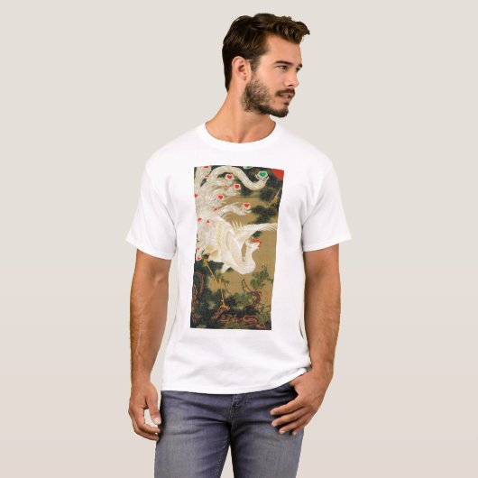 Pine Tree & Phoenix (Love Heart Phoenix), Jakuchu T-shirt (Voorkant volledig)