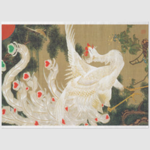 Pine Tree & Phoenix (Love Heart Phoenix), Jakuchu Tissuepapier