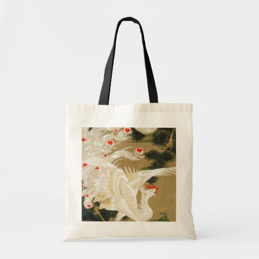 Pine Tree & Phoenix (Love Heart Phoenix), Jakuchu Tote Bag (Voorkant)