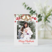 Pine Tree Photo Frame Christmas Holiday card Briefkaart (Staand voorkant)