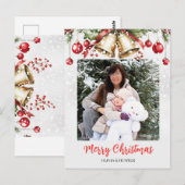 Pine Tree Photo Frame Christmas Holiday card Briefkaart (Voorkant / Achterkant)