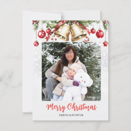 Pine Tree Photo Frame Christmas Holiday card  Briefkaart