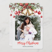 Pine Tree Photo Frame Christmas Holiday card  Kaart (Voorkant / Achterkant)