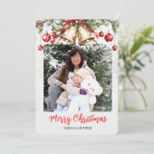Pine Tree Photo Frame Christmas Holiday card  Kaart (Staand voorkant)