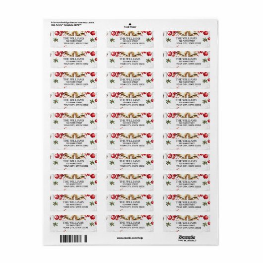 Pine Tree Photo Frame Christmas Holiday  Etiket (Full Sheet)