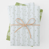Pine Tree & Pine Cone Cadeaupapier Set (In situ)