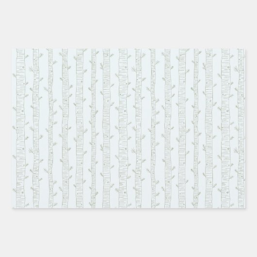 Pine Tree & Pine Cone Gift Wrap Set Inpakpapier Vel (Voorkant)