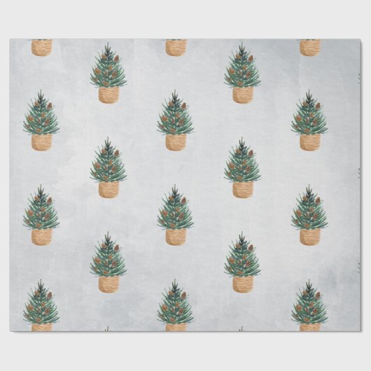 Pine Tree, Pine Cones Holiday Cadeaupapier (Vlak)