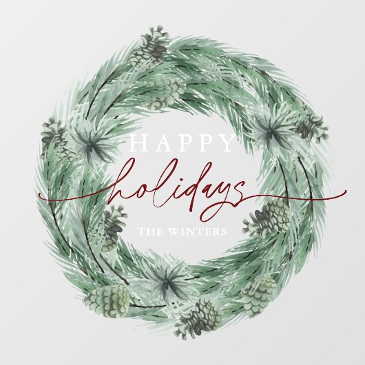 Pine Tree Prettige feestdagen Raamsticker (Vel)