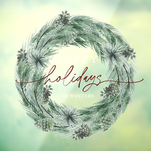 Pine Tree Prettige feestdagen Raamsticker (Vel 3)