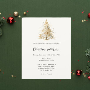Pine tree QR business Christmas Party uitnodiging