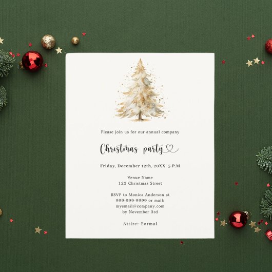 Pine tree QR business Christmas Party uitnodiging