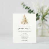 Pine tree QR business Christmas Party uitnodiging (Staand voorkant)