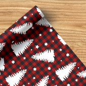 Pine Tree Red Buffalo Plaid Vakantie Inpakpapier Vel