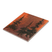 Pine Tree Red Dawn Tile Tegeltje (Zijkant)