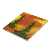 Pine Tree Red en :Yellow Morning Tile Tegeltje (Zijkant)