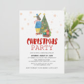 Pine Tree Reindekerst Kaart (Staand voorkant)