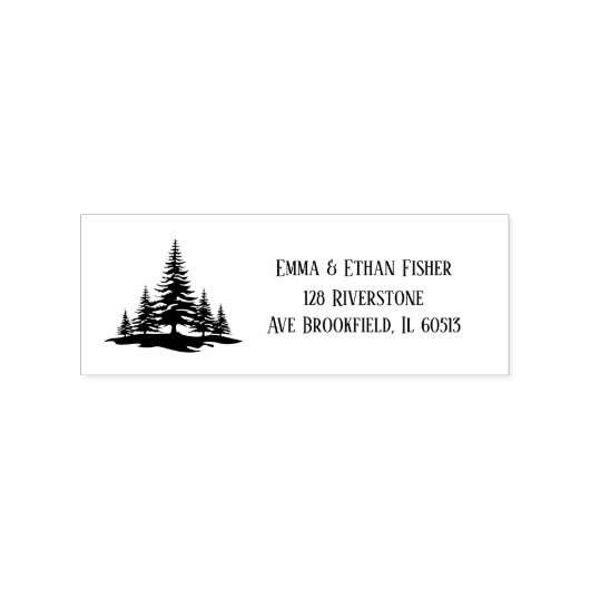 Pine Tree Retouradres Stempel, Groene Boom Rubberstempel (Afrduk)