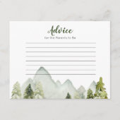 Pine Tree Rustic Adventure Baby shower Advice Card Informatiekaartje (Voorkant)