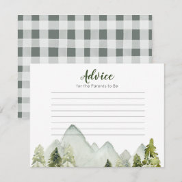 Pine Tree Rustic Adventure Baby shower Advice Card Informatiekaartje