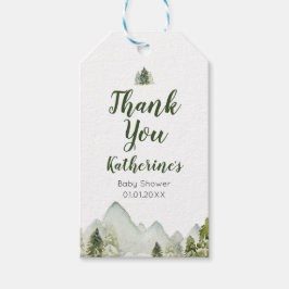 Pine Tree Rustic Adventure-Baby shower Hartelijk d Cadeaulabel