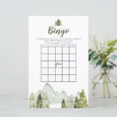 Pine Tree Rustic Adventure Bingo Games Baby shower (Staand voorkant)