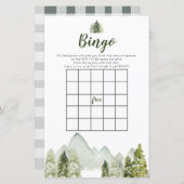 Pine Tree Rustic Adventure Bingo Games Baby shower (Voorkant / Achterkant)