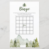 Pine Tree Rustic Adventure Bingo Games Baby shower (Voorkant)