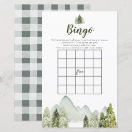 Pine Tree Rustic Adventure Bingo Games Baby shower