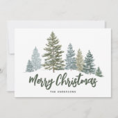 Pine Tree Rustic Christmas Feestdagenkaart (Voorkant)
