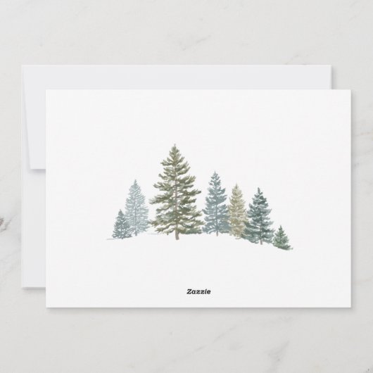 Pine Tree Rustic Christmas Feestdagenkaart (Achterkant)