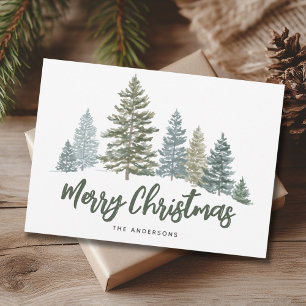 Pine Tree Rustic Christmas Feestdagenkaart
