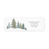 Pine Tree Rustic Christmas Retouradres Etiket (Voorkant)