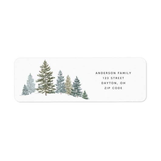 Pine Tree Rustic Christmas Retouradres Etiket (Voorkant)
