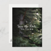 Pine Tree Rustic Forest Woods Save the Date Feest Aankondigingskaart (Voorkant / Achterkant)