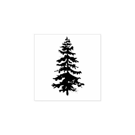 Pine Tree Rustic Weddenschap Rubberstempel (Afrduk)