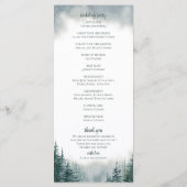 Pine Tree Rustic Wedding Flat Ceremony Program Programmakaart (Achterkant)