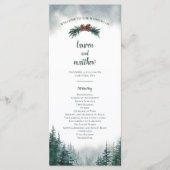 Pine Tree Rustic Wedding Flat Ceremony Program Programmakaart (Voorkant)