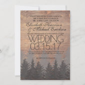 Pine Tree Rustic Wedding Kaart (Voorkant)