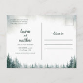 Pine Tree Rustic Wedding Save the Date Briefkaart (Achterkant)