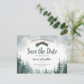 Pine Tree Rustic Wedding Save the Date Briefkaart (Staand voorkant)