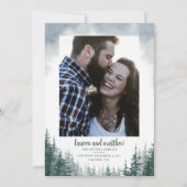 Pine Tree Rustic Wedding Save the Date with Photo (Voorkant)