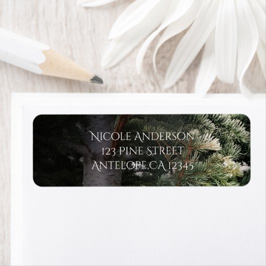 Pine Tree rustieke bos Bossen bruiloft uitnodiging Etiket (Insitu)