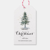 Pine Tree Script Merry kerstcadeautjes Labels Cadeaulabel (Voorkant)