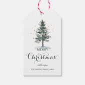 Pine Tree Script Merry kerstcadeautjes Labels Cadeaulabel (Voorkant)