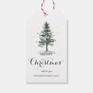 Pine Tree Script Merry kerstcadeautjes Labels Cadeaulabel