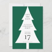 Pine Tree Shape Christmas Green Save the Date Kaart (Voorkant)